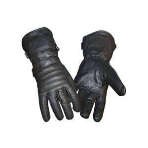 Leather Gauntlet Gloves, Motorcycle Biker Riding, Unisex Long with Rain cover 💸